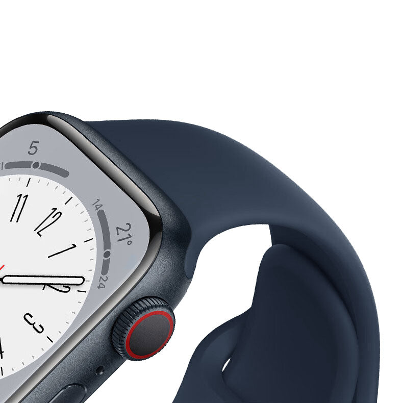 Apple Watch bandje Siliconen Sport - Donker Blauw - Voor Apple iWatch alle Ultra 10/9/8/7/6/5/4/3/ alle SE - 42/44/45/46/49 mm - Maat S/M - iDenn