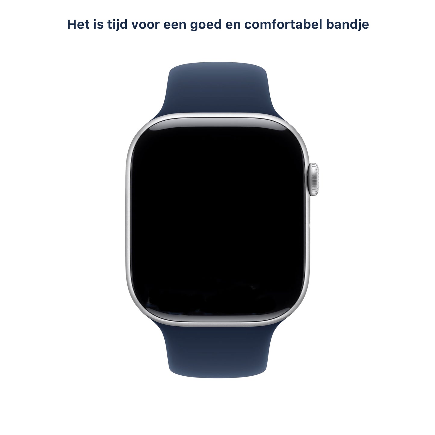 Apple Watch bandje Siliconen Sport - Donker Blauw - Voor Apple iWatch alle Ultra10/9/8/7/6/5/4/3/ alle SE - 42/44/45/46/49 mm - Maat M/L - iDenn