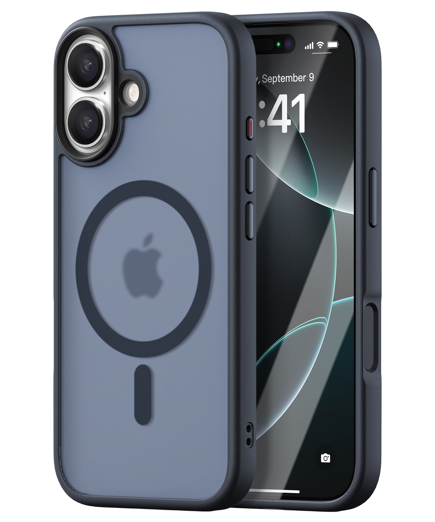 iPhone 17 hoesje Transparant Mat Donker Blauw MagSafe - iDenn