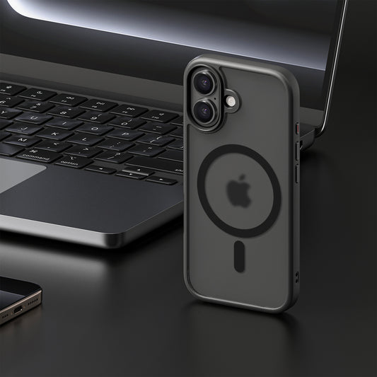 iPhone 17 hoesje Transparant Mat Zwart MagSafe - iDenn