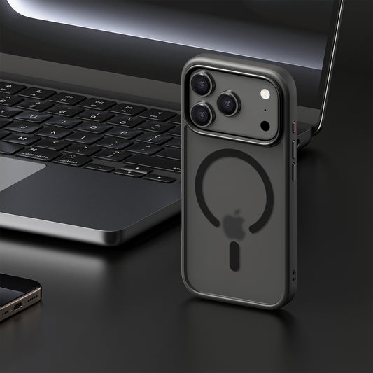 iPhone 17 Pro hoesje Transparant Mat Zwart MagSafe - iDenn