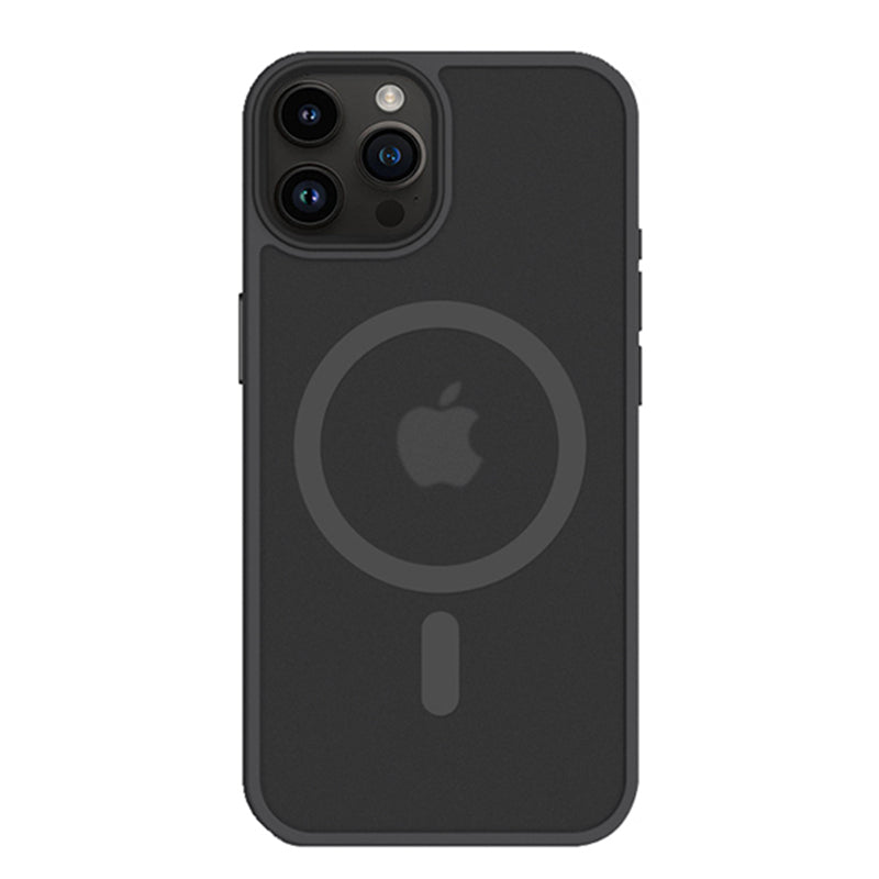 iPhone 15 Pro Max hoesje Transparant Mat Zwart MagSafe - iDenn