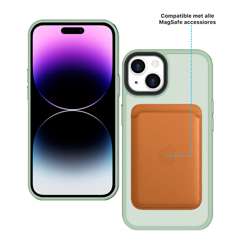 iPhone 14 6,1 inch Transparant Mat Mint Groen MagSafe