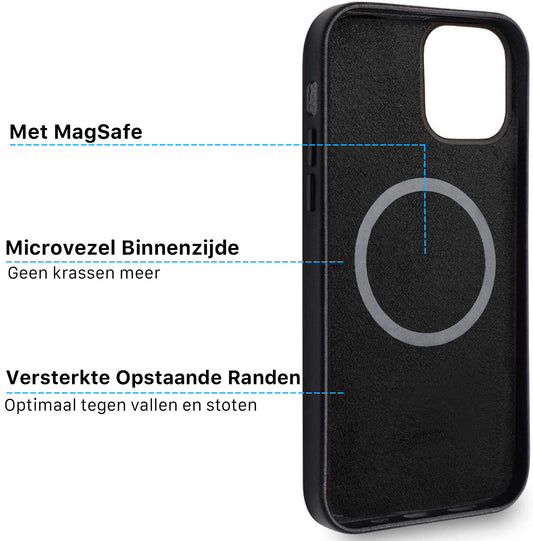 iPhone 14 MagSafe Leer Zwart
