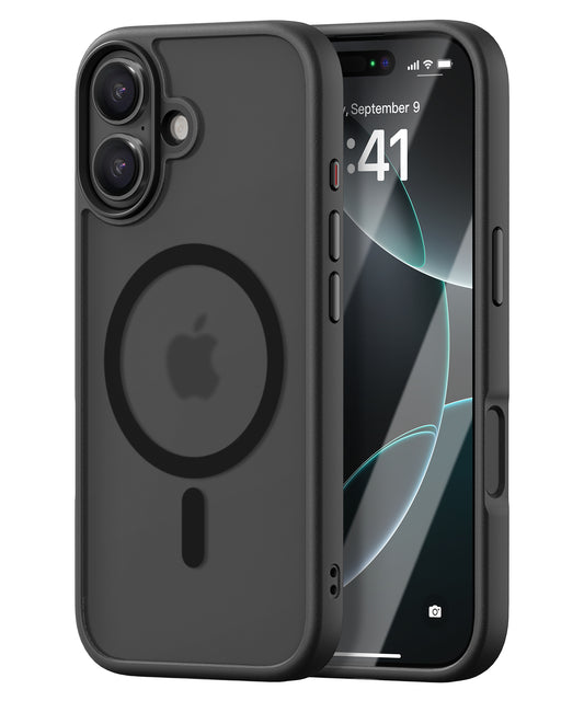 iPhone 17 hoesje Transparant Mat Zwart MagSafe - iDenn