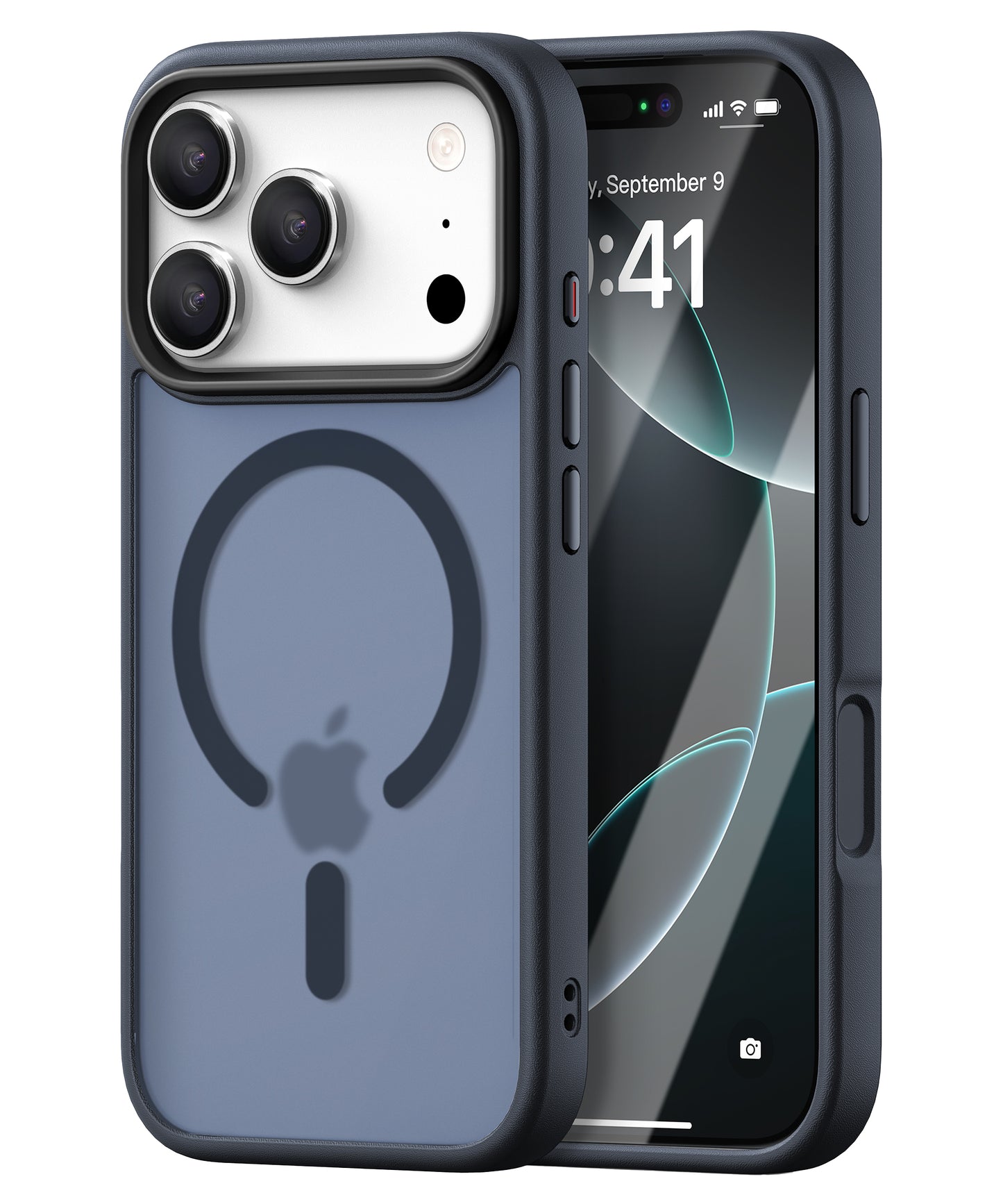 iPhone 17 Pro Max hoesje Transparant Mat Donker Blauw MagSafe - iDenn