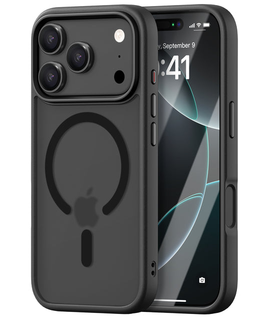 iPhone 17 Pro Max hoesje Transparant Mat Zwart MagSafe - iDenn