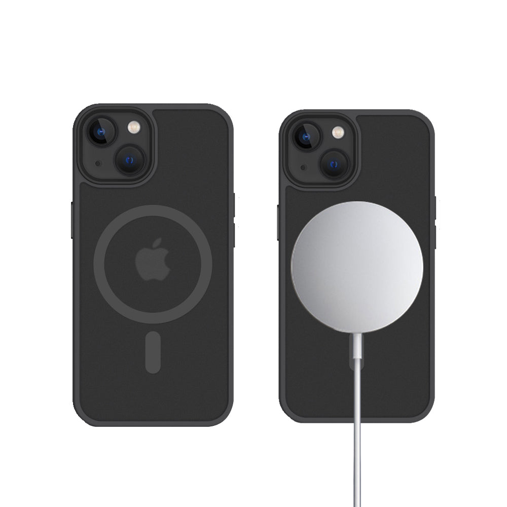 iPhone 15 6,1 inch Transparant Mat Zwart MagSafe