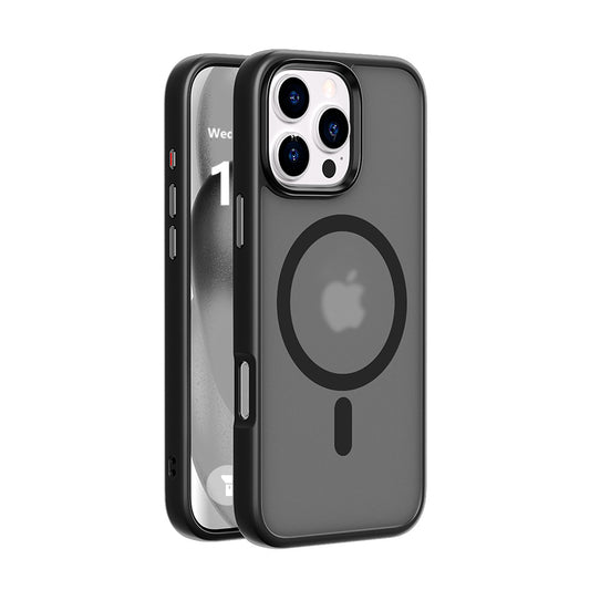 iDenn® hoesje voor iPhone 16 Pro Transparant Mat Zwart MagSafe - 6,1 inch