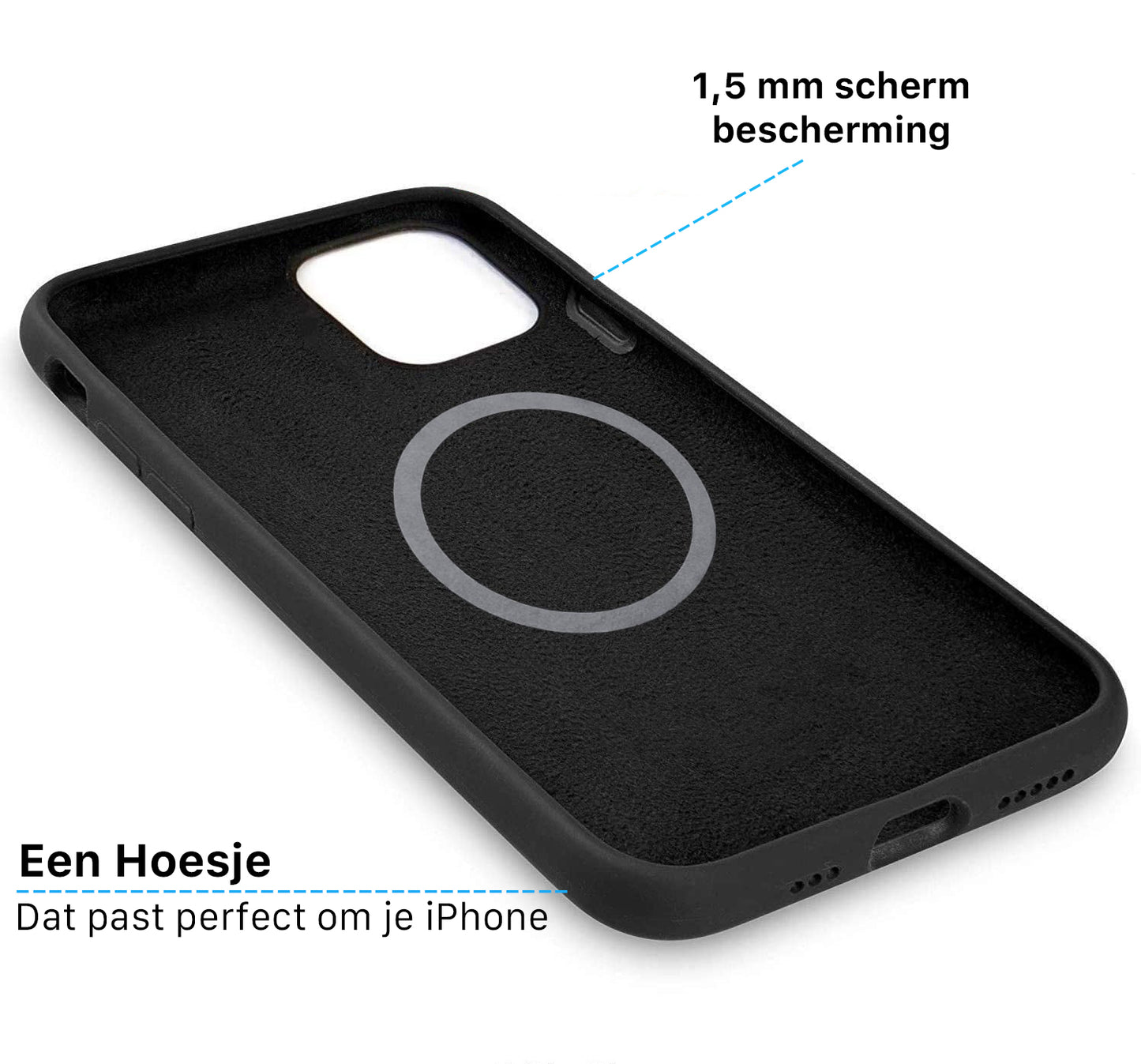iPhone Silicone Magsafe Hoesje Zwart