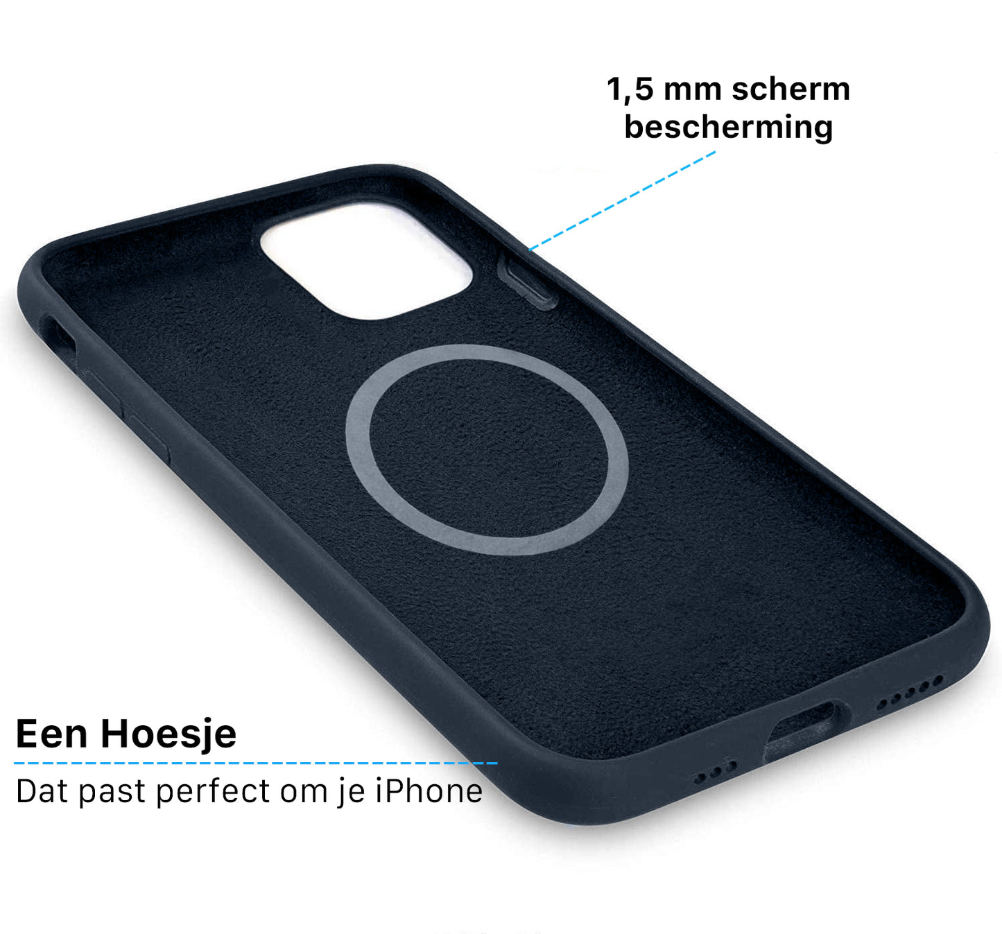 iPhone Silicone Magsafe Hoesje Blauw