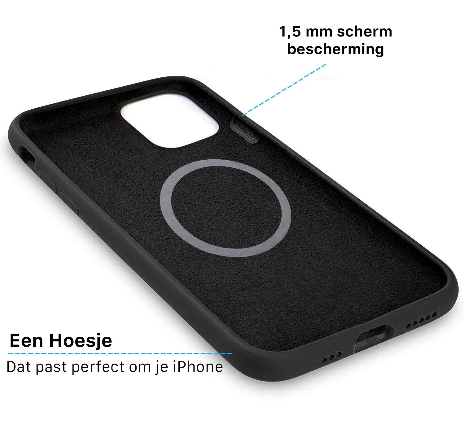 iPhone Silicone Magsafe Hoesje Zwart