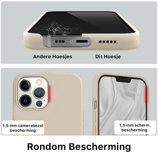 iPhone Silicone Magsafe Hoesje Licht Zand Wit