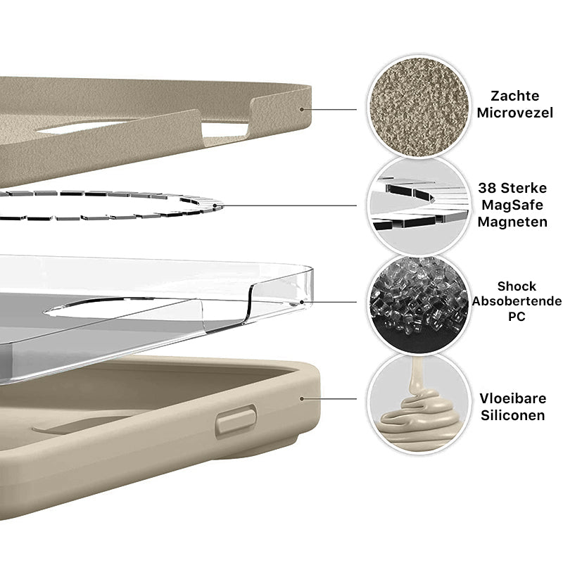 iPhone Silicone Magsafe Hoesje Licht Zand Wit