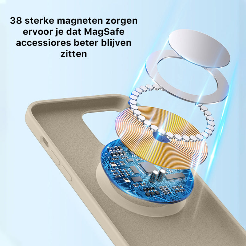 iPhone Silicone Magsafe Hoesje Licht Zand Wit