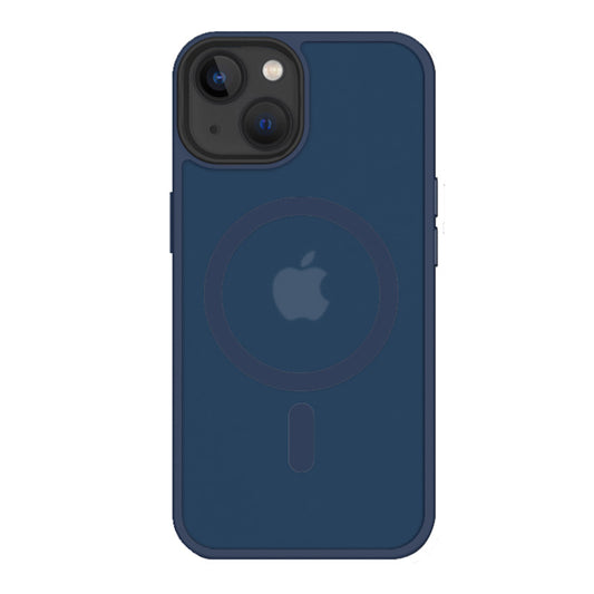 iDenn® hoesje voor iPhone 13 Transparant Mat Donker Blauw MagSafe - 6,1 inch