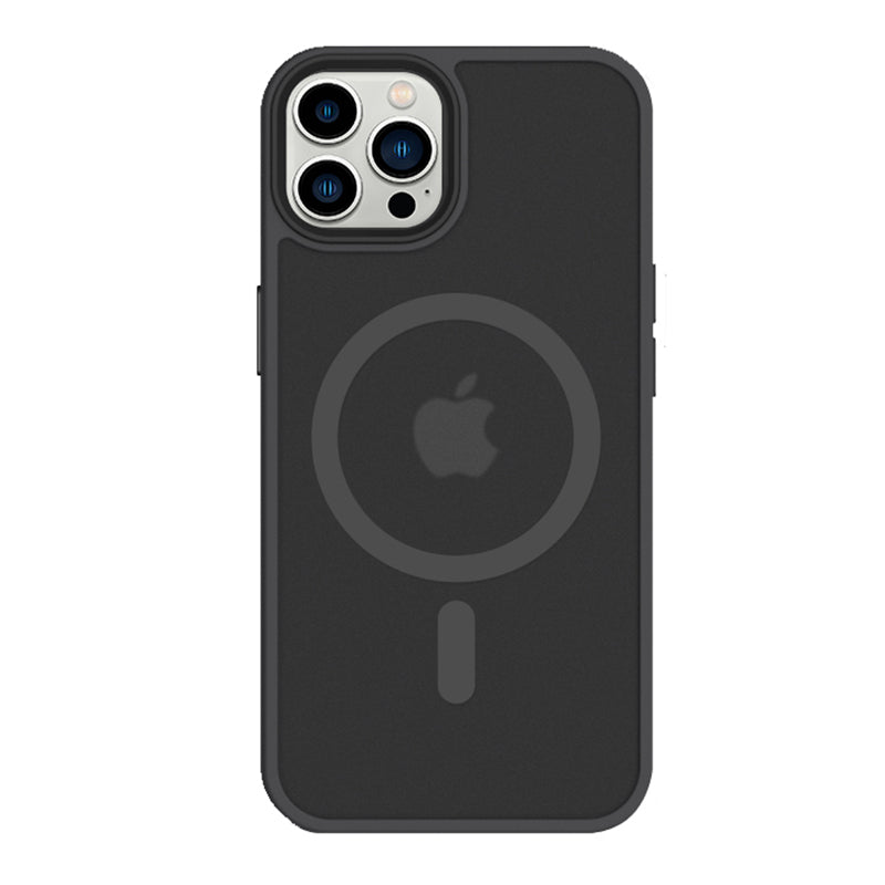 iDenn® hoesje voor iPhone 13 Pro Max 6,7 inch Transparant Mat Zwart MagSafe