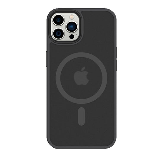 iDenn® hoesje voor iPhone 13 Pro Max 6,7 inch Transparant Mat Zwart MagSafe