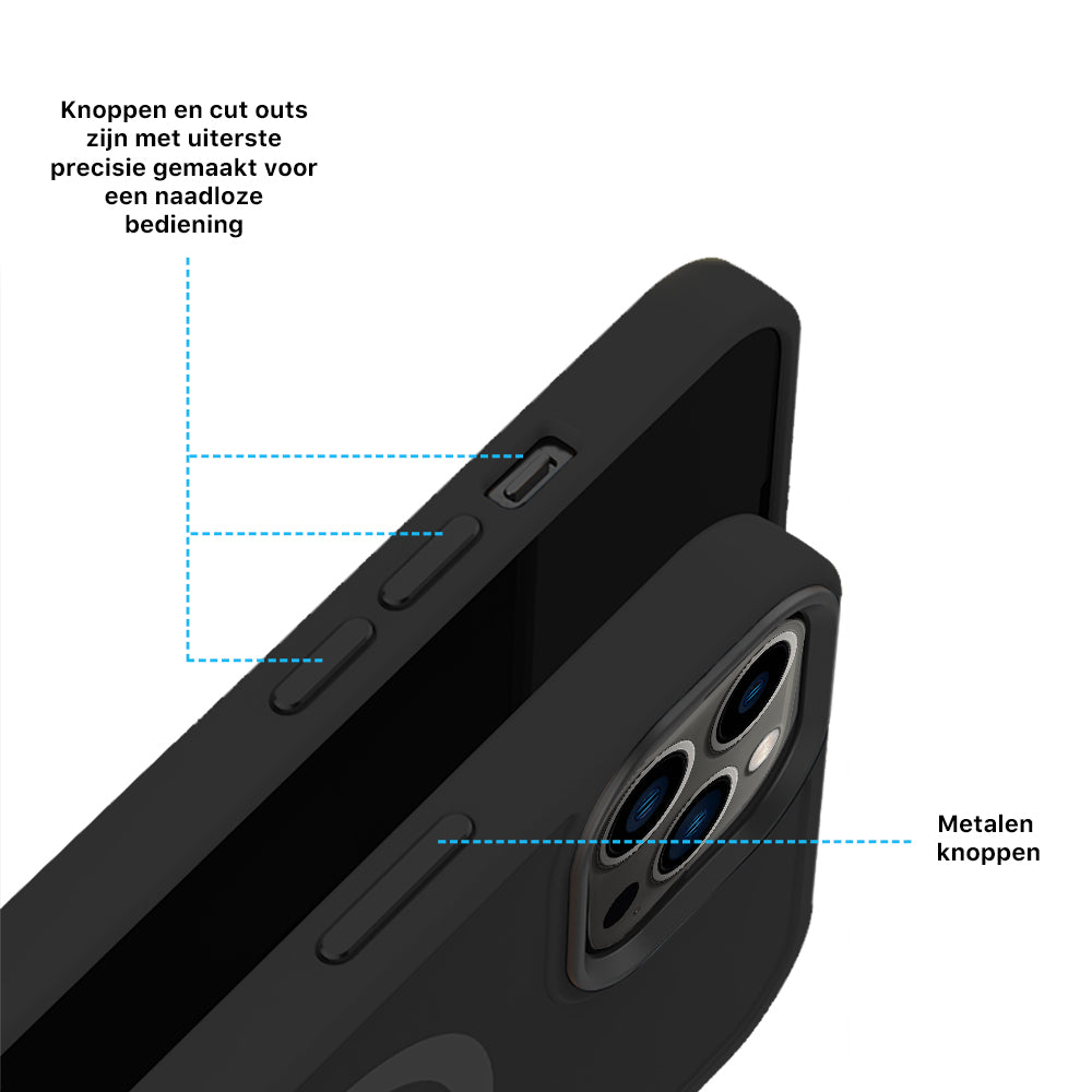 iPhone 13 Pro Max 6,7 inch Transparant Mat Zwart MagSafe