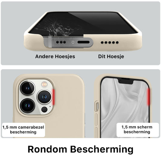 iPhone Silicone Magsafe Hoesje Licht Zand Wit