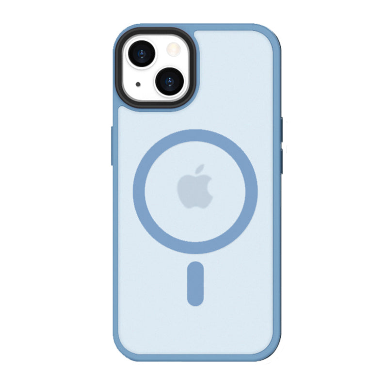iPhone 14 6,1 inch Transparant Mat Licht Blauw MagSafe