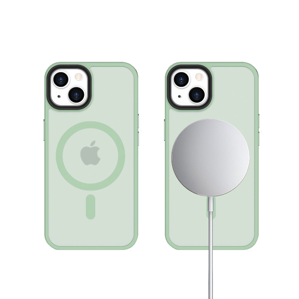 iPhone 14 Plus 6,7 inch Transparant Mat Mint Groen MagSafe