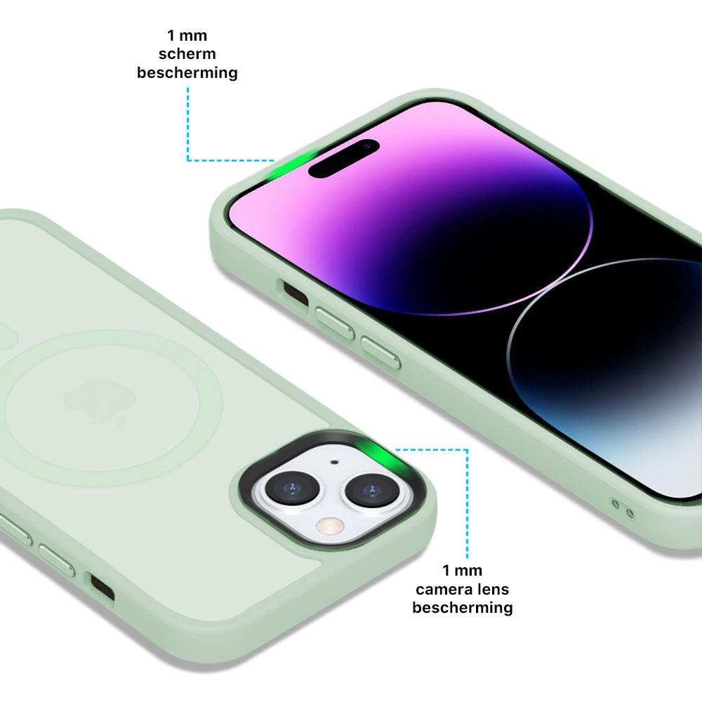 iPhone 14 6,1 inch Transparant Mat Mint Groen MagSafe