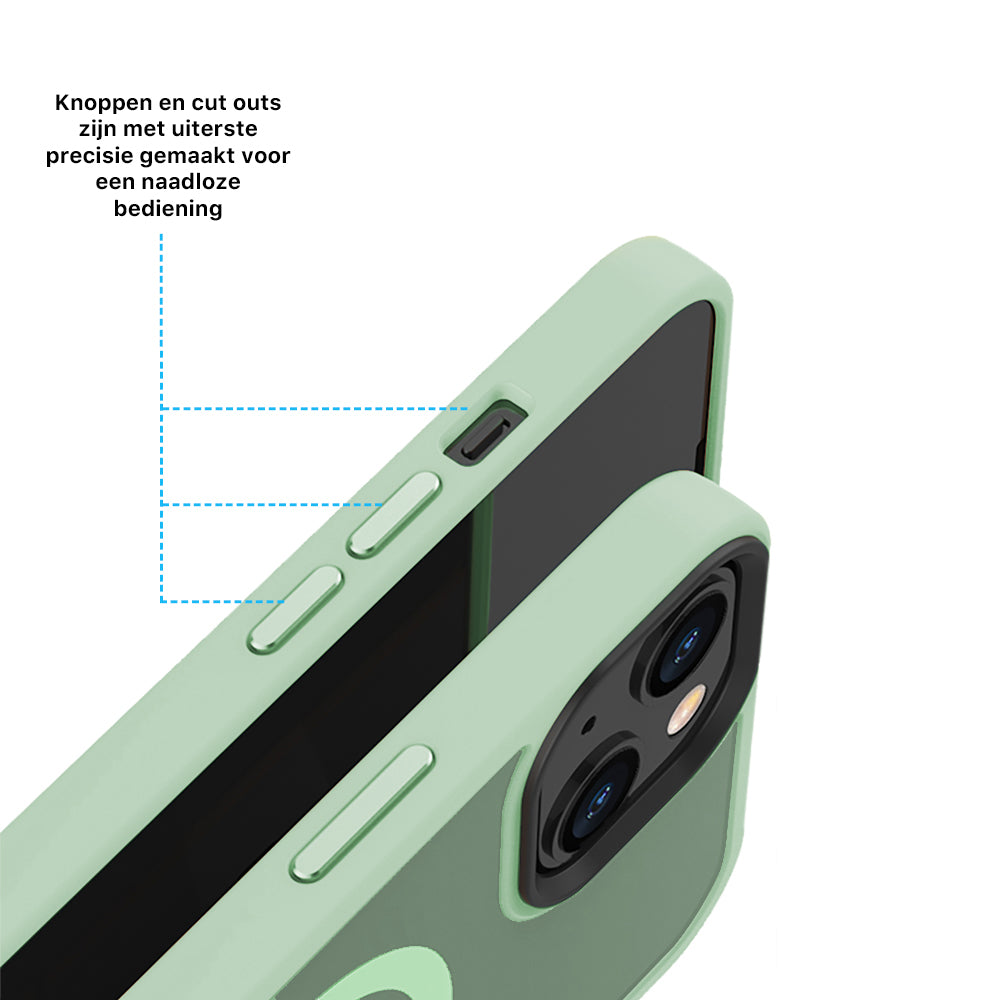 iPhone 14 Plus 6,7 inch Transparant Mat Mint Groen MagSafe