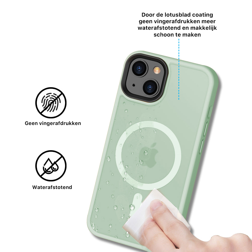 iPhone 14 Plus 6,7 inch Transparant Mat Mint Groen MagSafe
