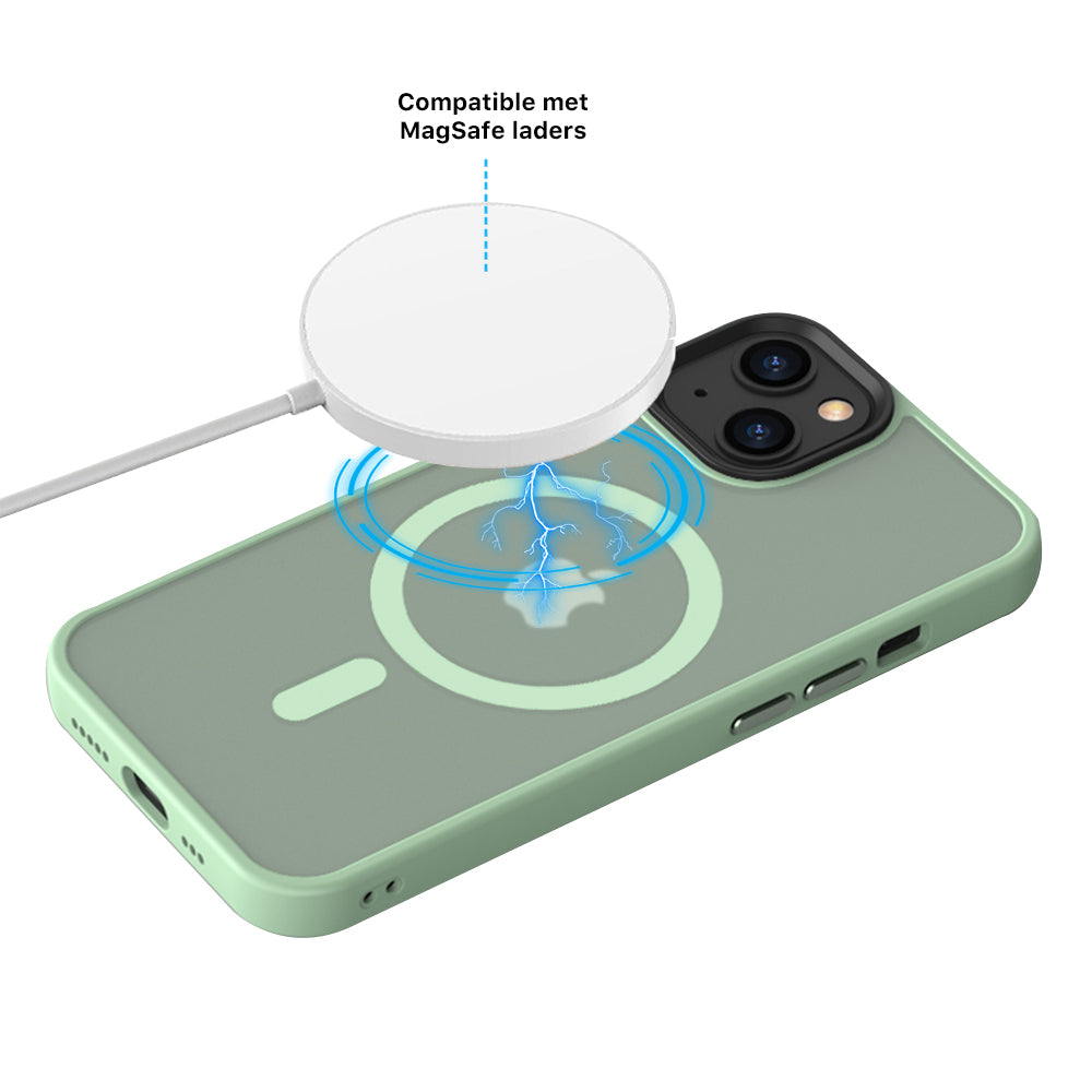 iPhone 14 6,1 inch Transparant Mat Mint Groen MagSafe