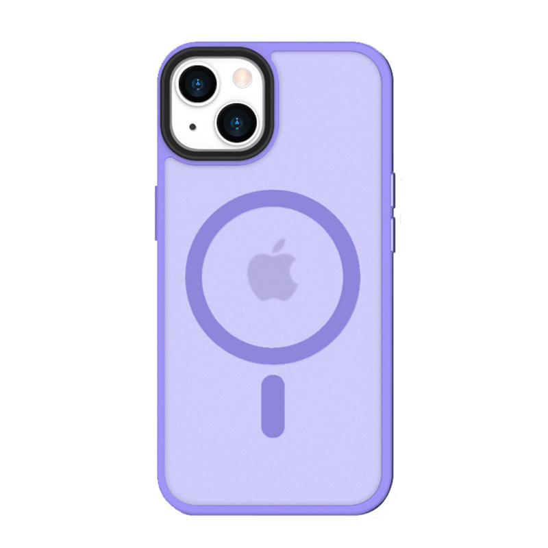 iPhone 14 6,1 inch Transparant Mat Paars MagSafe