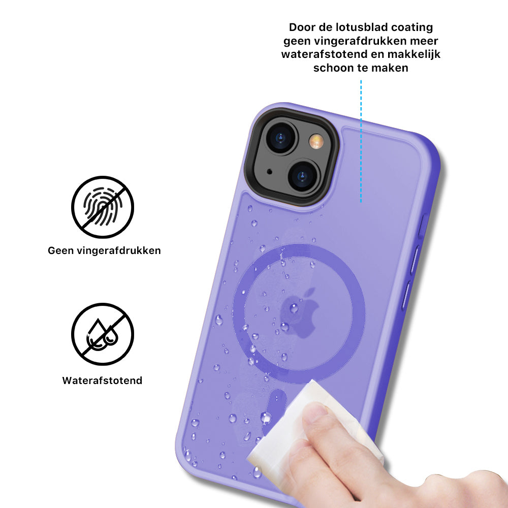 iPhone 14 6,1 inch Transparant Mat Paars MagSafe