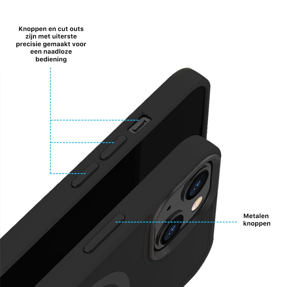 iPhone 14 Plus 6,7 inch Transparant Mat Zwart MagSafe