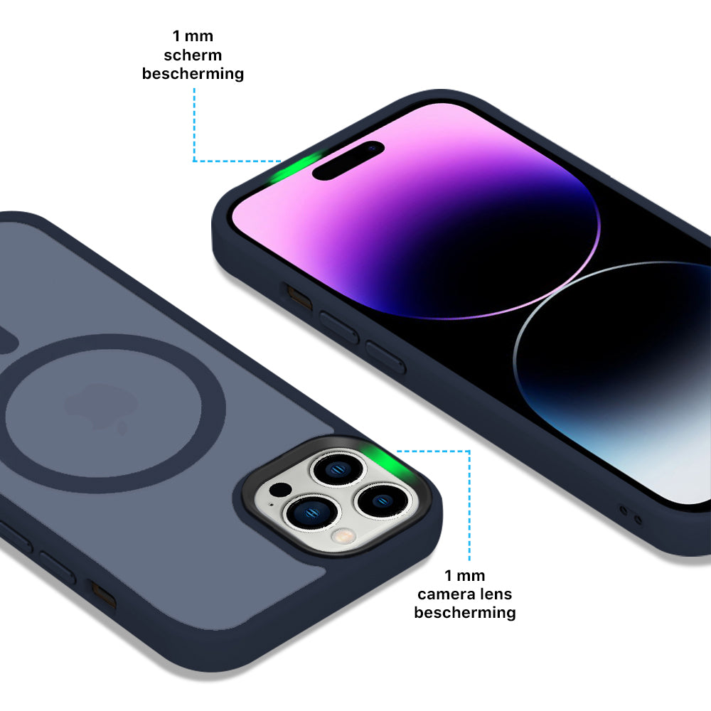iPhone 14 Pro Max 6,7 inch Transparant Mat Donker Blauw MagSafe