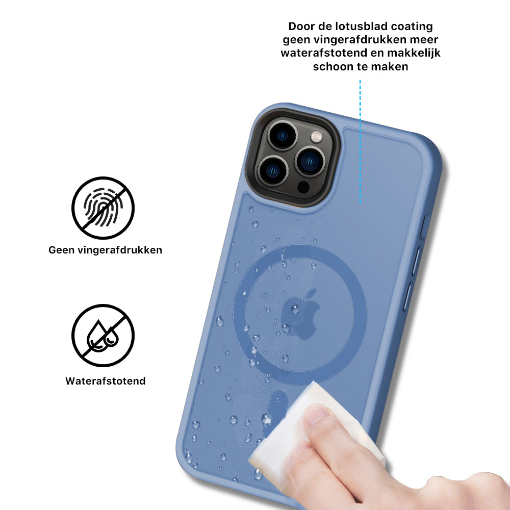 iPhone 14 Pro 6,1 inch Transparant Mat Licht Blauw MagSafe