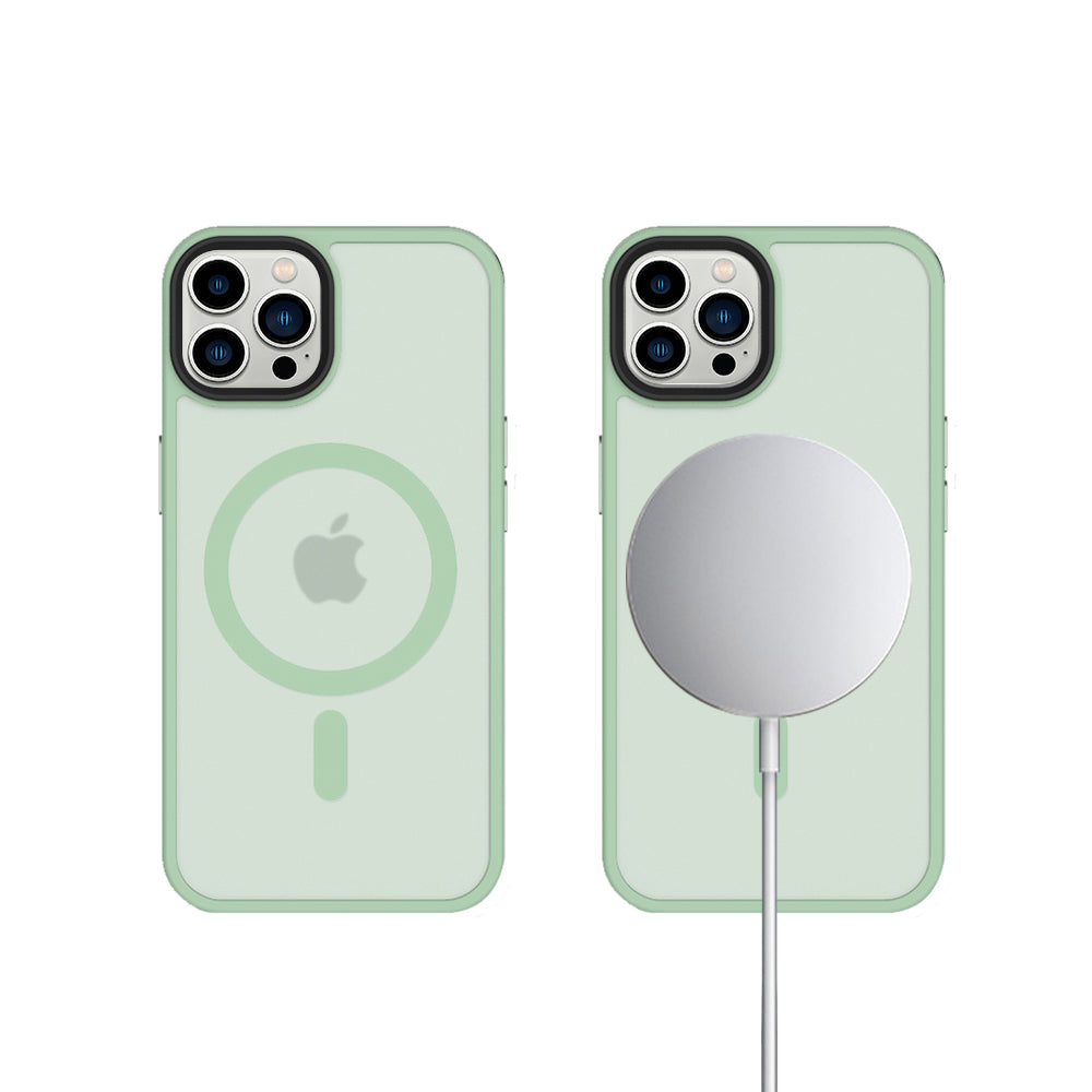 iPhone 14 Pro 6,1 inch Transparant Mat Mint Groen MagSafe
