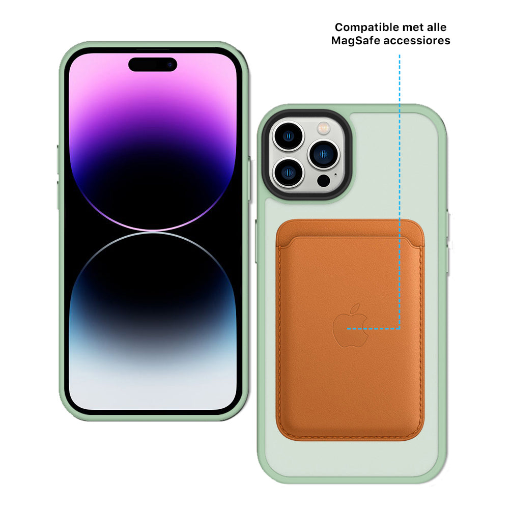 iPhone 14 Pro 6,1 inch Transparant Mat Mint Groen MagSafe