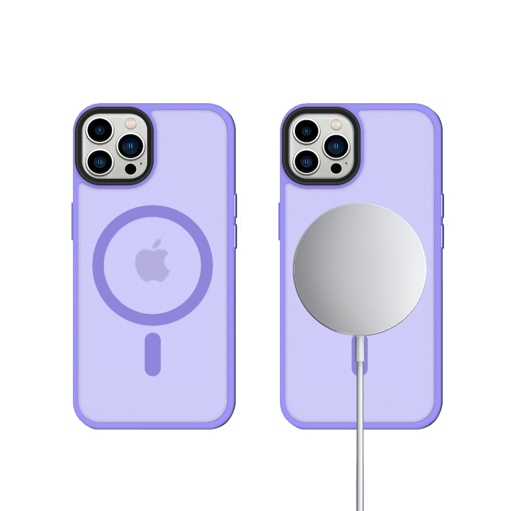 iPhone 14 Pro 6,1 inch Transparant Mat Paars MagSafe