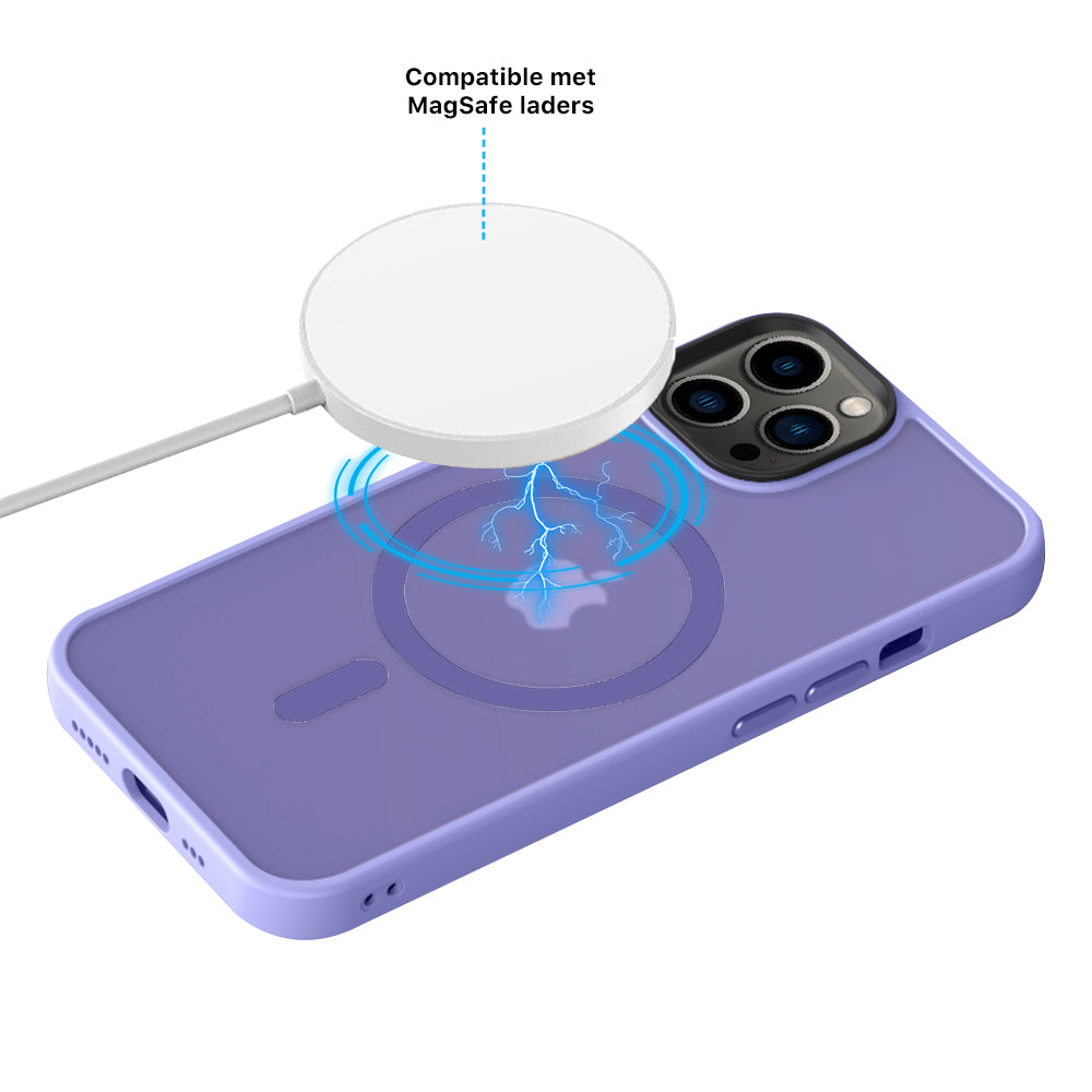 iPhone 14 Pro 6,1 inch Transparant Mat Paars MagSafe