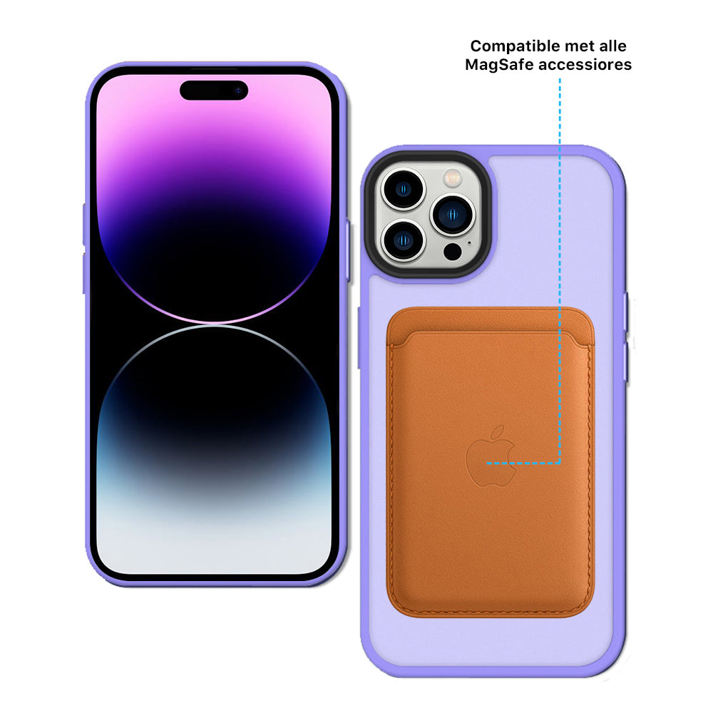 iPhone 14 Pro 6,1 inch Transparant Mat Paars MagSafe
