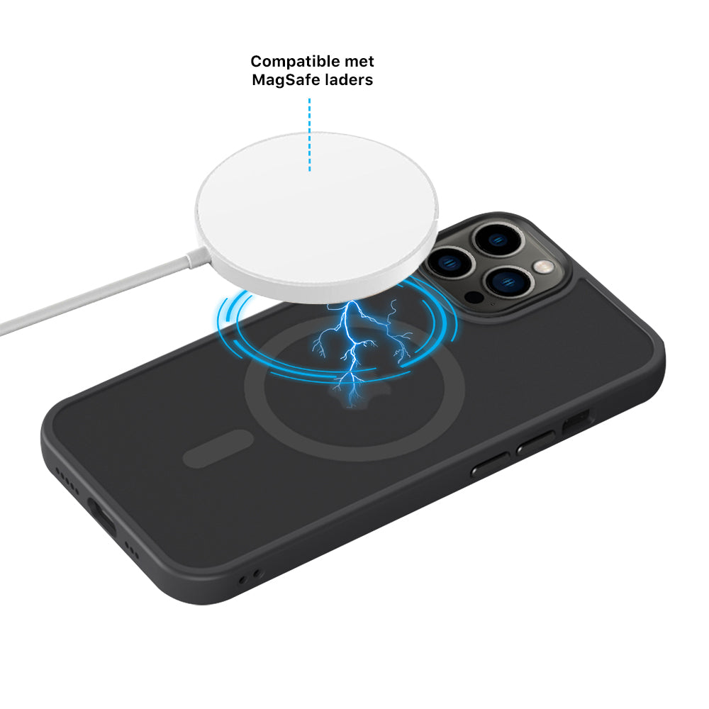iPhone 14 Pro 6,1 inch Transparant Mat Zwart MagSafe